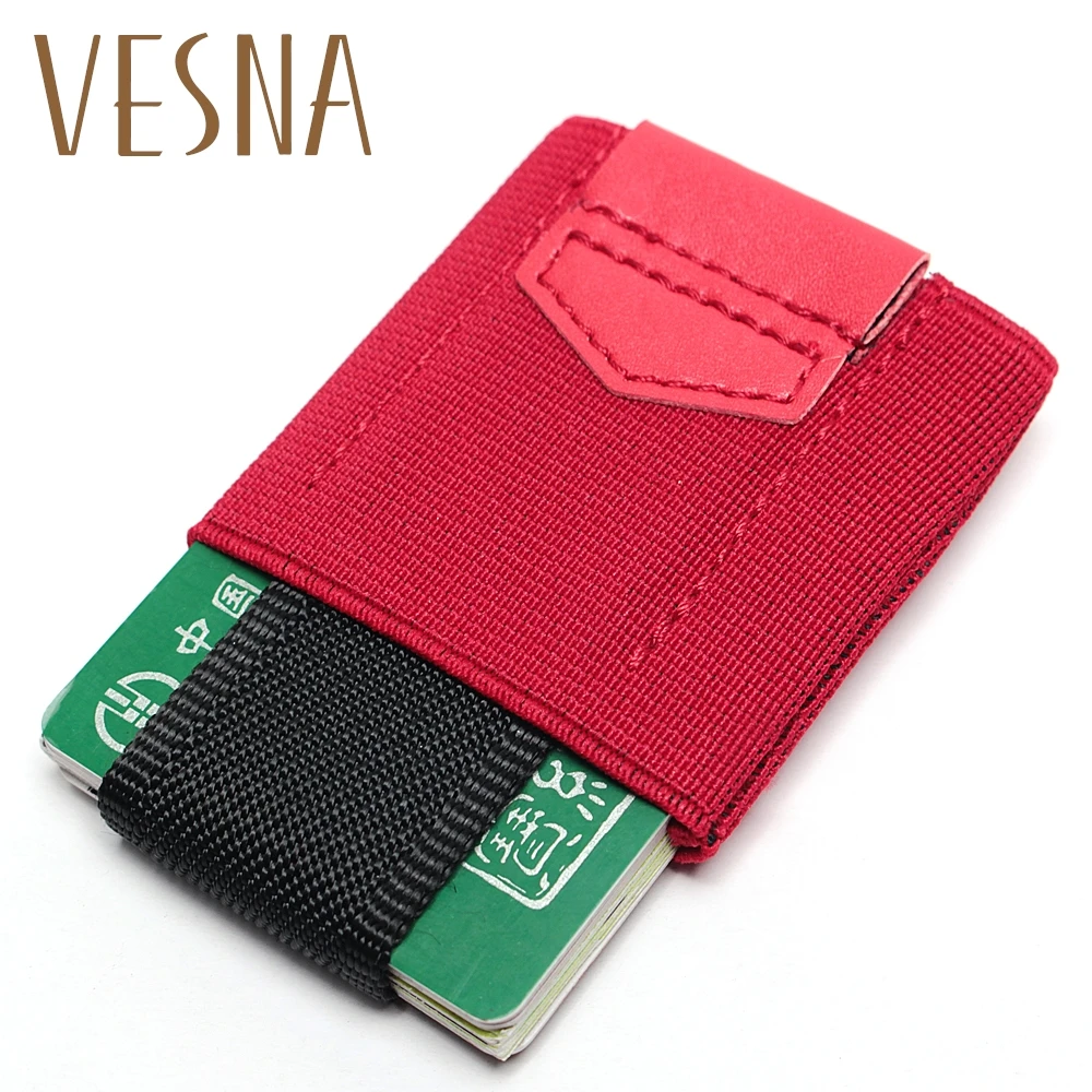 

Vesna New Creative Credit Card Holder With Elastic Band Slim Wallet For Women Man Small Magic Business Card Holder Case Unisex