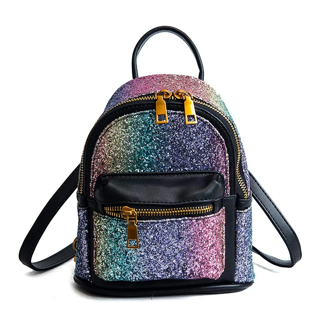 

ABDB-Women Girls Shining Backpack Convertible Shoulder Cross Purse Child Travel Bag Daypack