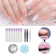 Набор для дизайна ногтей волокно Наращивание ногтей для наращивания ногтей Акриловые Советы маникюрный салон набор инструментов
