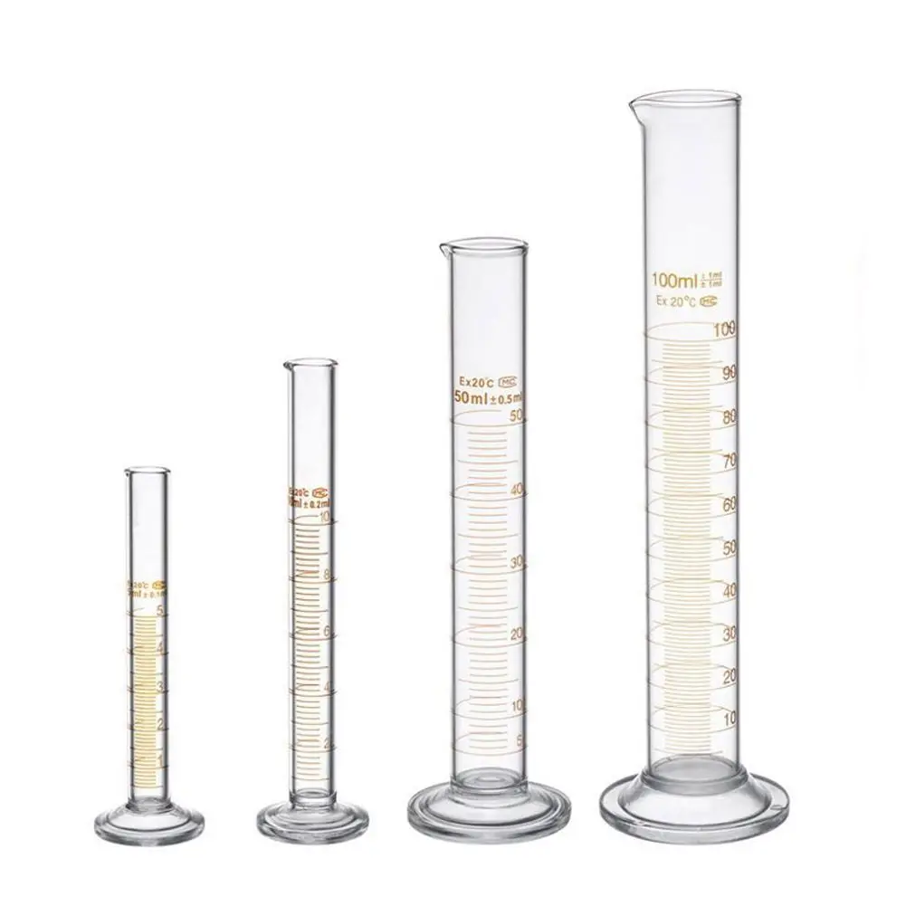 

Thick Glass Graduated Measuring Cylinder Set 5ml 10ml 50ml 100ml Glass with Two Brushes