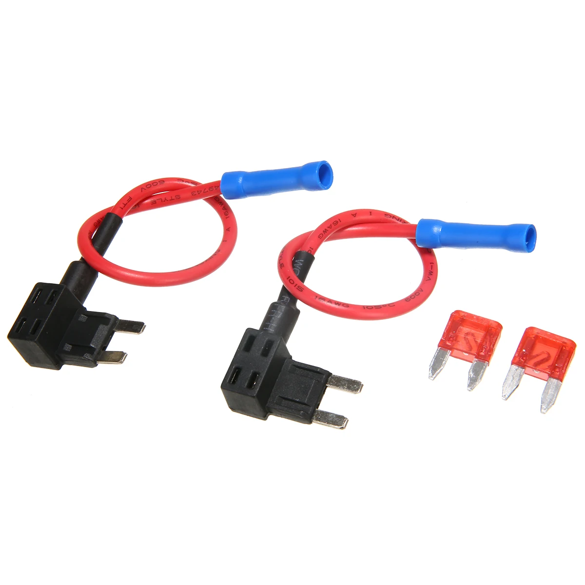

MAYITR 2x Fuse Holder 12V/24V Add A Circuit Fuse Tap Mini Blade Fuse Holder ATO ATC with 10A Blade Fuses