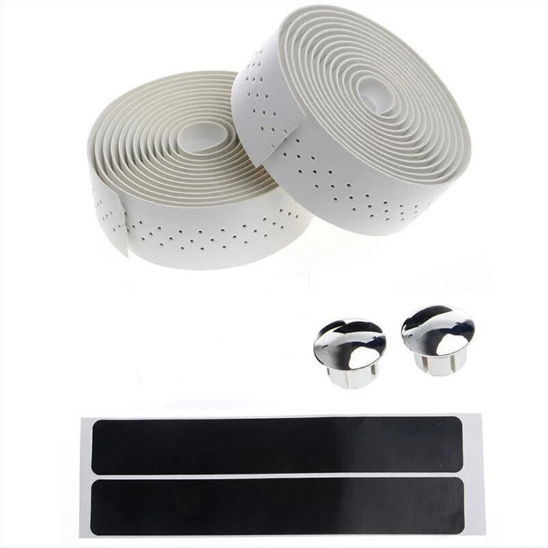

PU +EVA Foam Anti-slip Faux Leather Road Bike Handlebar Tape Grip Wraps Bar Plug