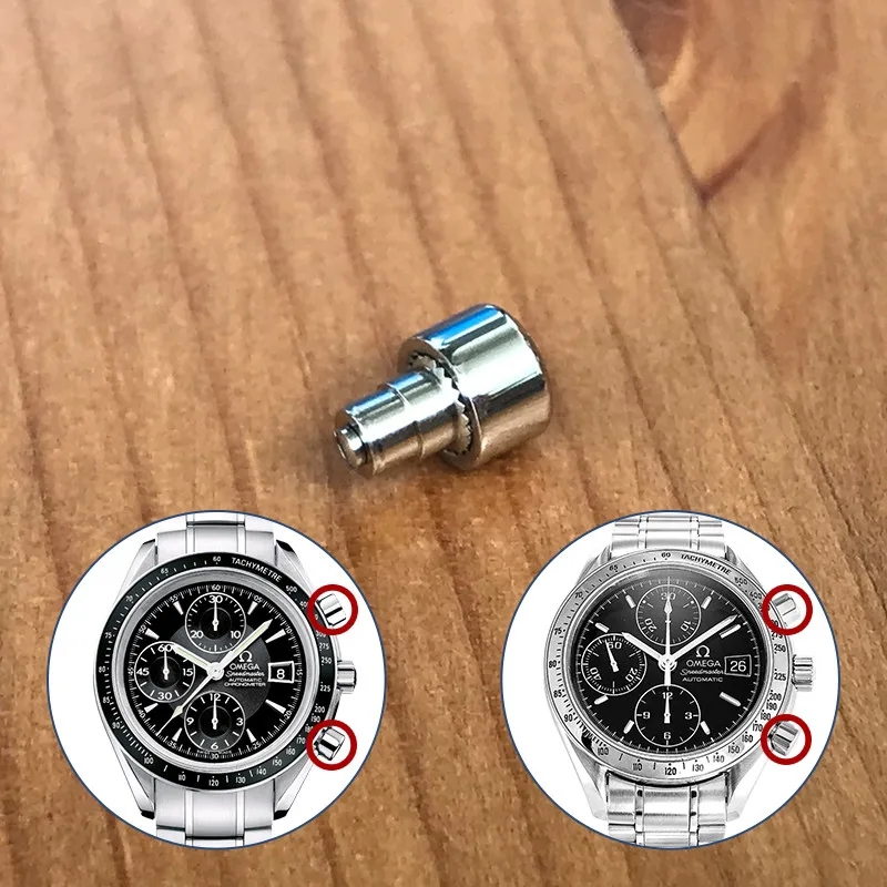 Pulsante In Acciaio Pusher Per Omega Speedmaster 39-40Mm Cronografo Automatico Orologio 175 375 35 32 Parti Strumenti