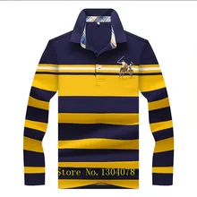 Высококачественная брендовая рубашка поло с 3d вышивкой Tace& Shark, Мужская рубашка поло с длинным рукавом в повседневную и деловую полоску