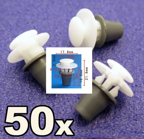 

50x DOOR MOULDING TRIM STRIP CLIPS RUBSTRIP WITH GROMMET FOR Volkswagen GOLF MK2 MK3 Seat