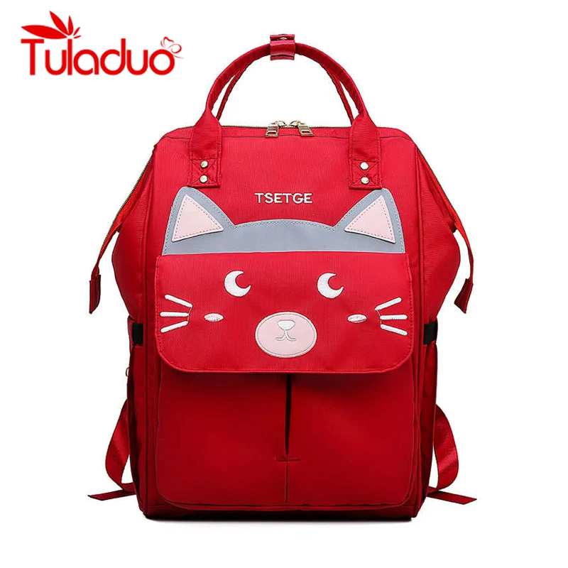 ##BUY Cute Cartoon Cat Ears Backpack Girl Schoolbag for Teenage Waterproof Women Back Pack Nylon Backpack Famale Teen Bagpack 2019 new