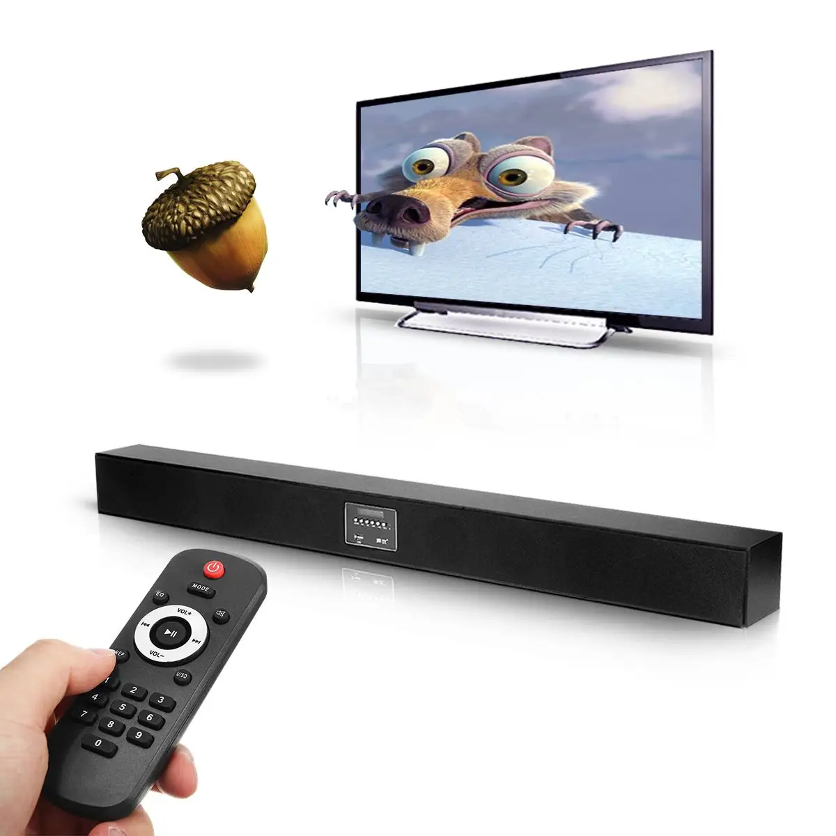 

CLAITE Home TV Wall Mounted Bluetooth Soundbar 8 Loudspeaker Unit Living Room Speaker with Remote Controller