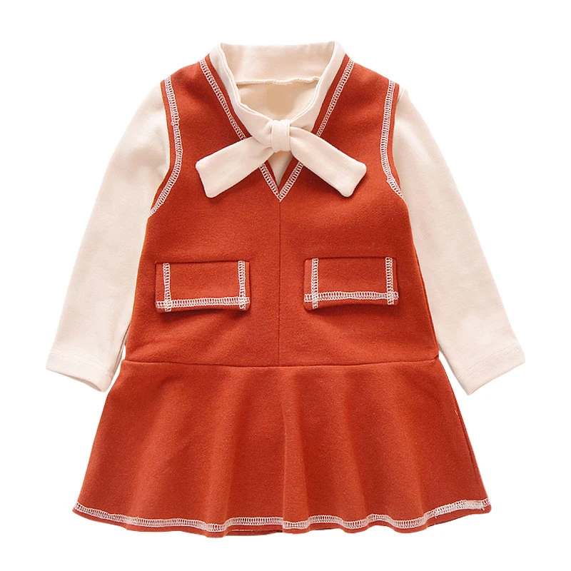 

elegant chiffon little girls spring clothes age for 1-6 yrs toddler girl vintage noble gown 2019 autumn bow party princess frock