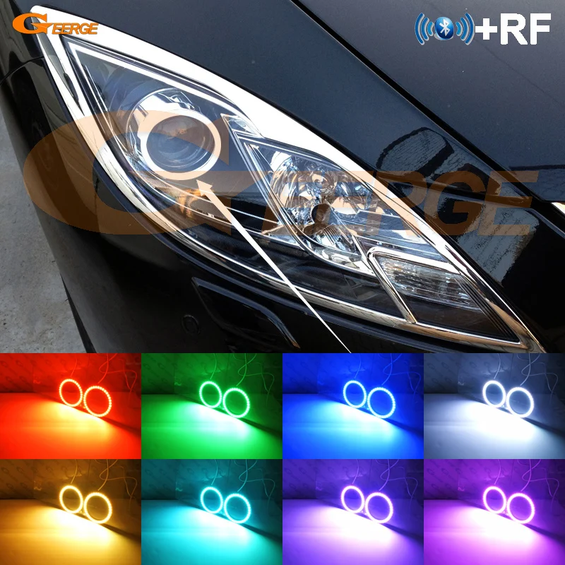 Для mazda 6 Mazda6 MK2 2008 2009 2010 2011 2012 Ruiyi RF контроллер Bluetooth мульти-Цвет ультра яркая цветная(RGB) комплект светодиодов «глаза ангела»