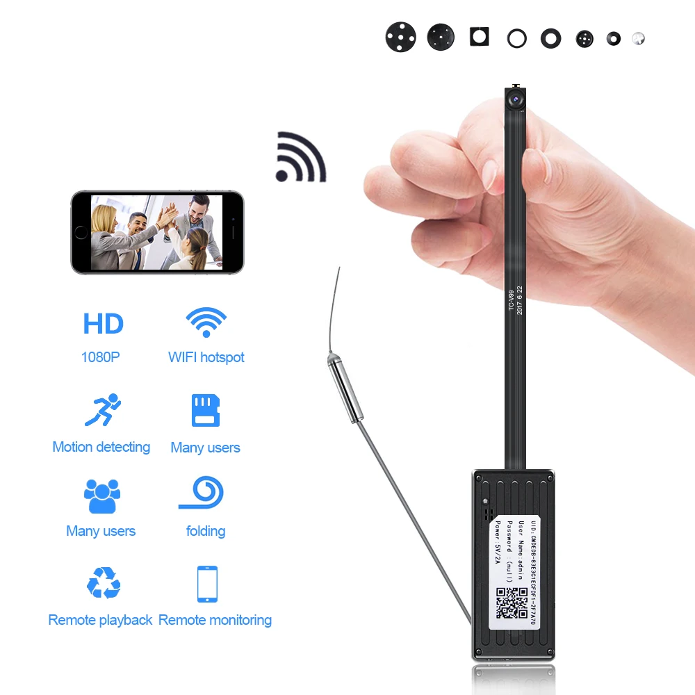 

Portable Battery Inside 1080P HD P2P DIY Motion Activated Camcorder For IOS Android Video Recorder Diy Mini Wifi Camera Module