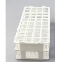 Пластик Пробирки стойки для диаметром 16 ~ 20 мм Пробирки S, 40 скважин, белый, съемная (40 отверстие), коробка пробки