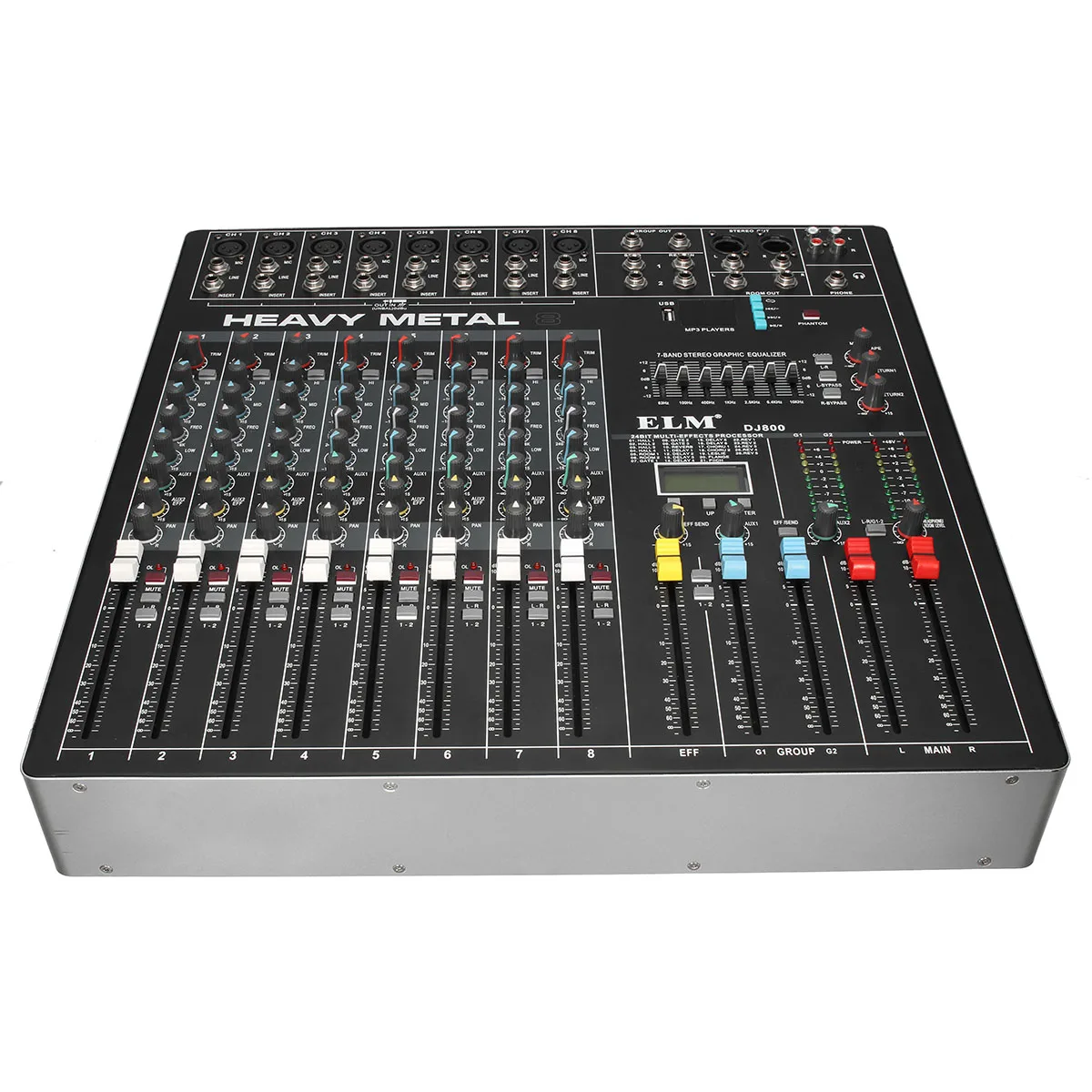 

LEORY Professional Audio DJ Mixing Console 8 Channels WIth USB DSP Digital Effects Processors For DJ Audio Karaoke Sound Mixer