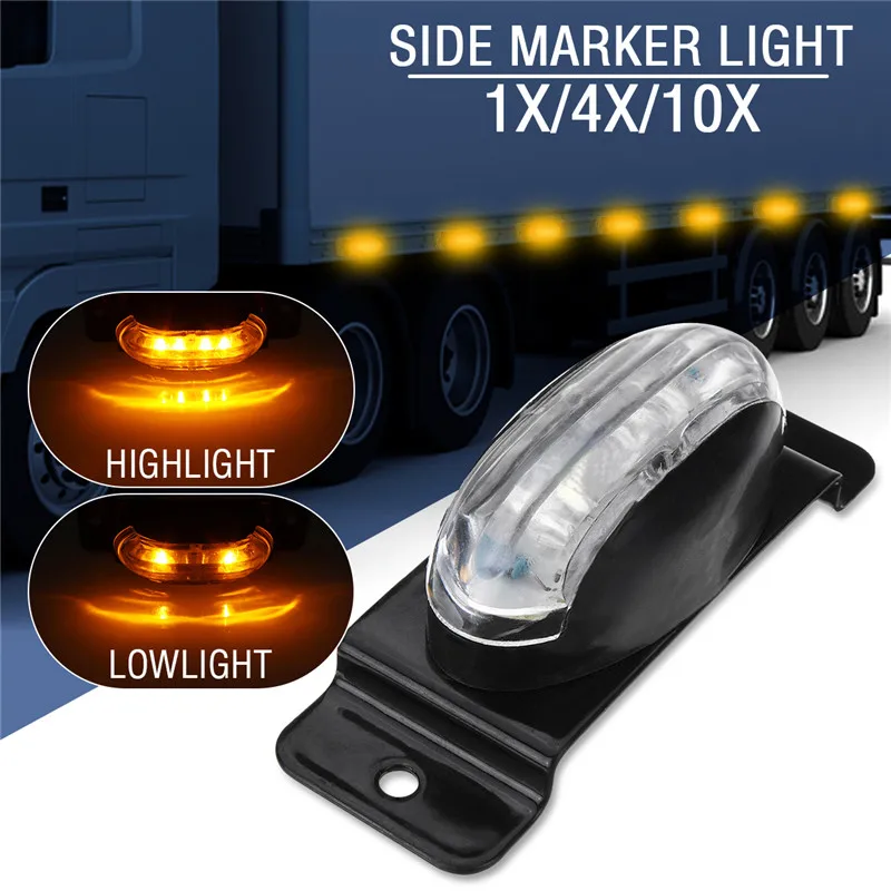 1X/4X/10X Side marker lights 24v universal car side light led side