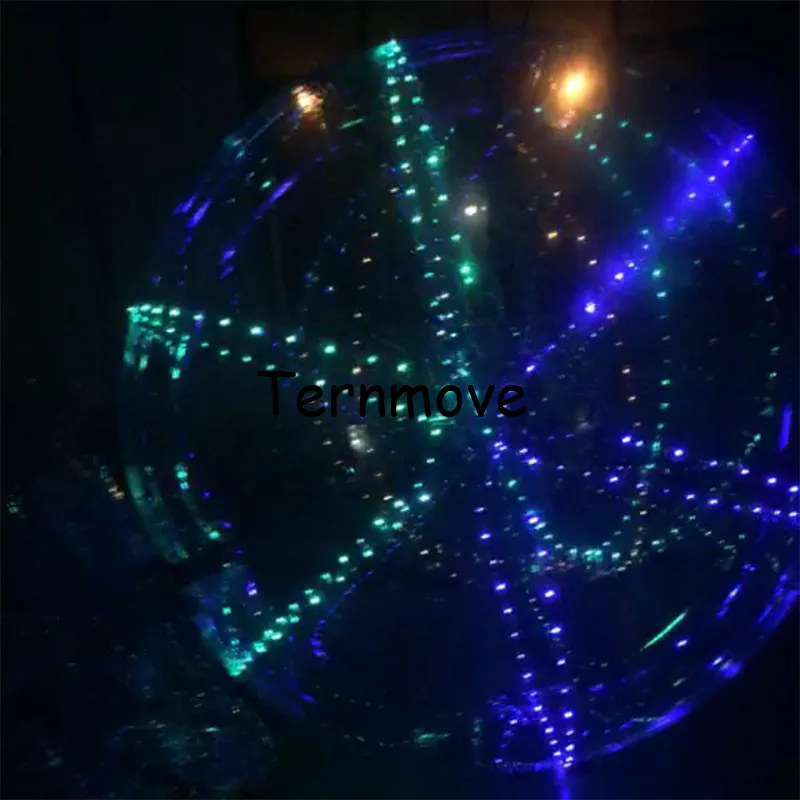 نفخ كرة ماء مع led الإضاءة المياه rollering الإنسان البولينج كرات ل عبة الرقص Balles المياه المشي balles للأحداث