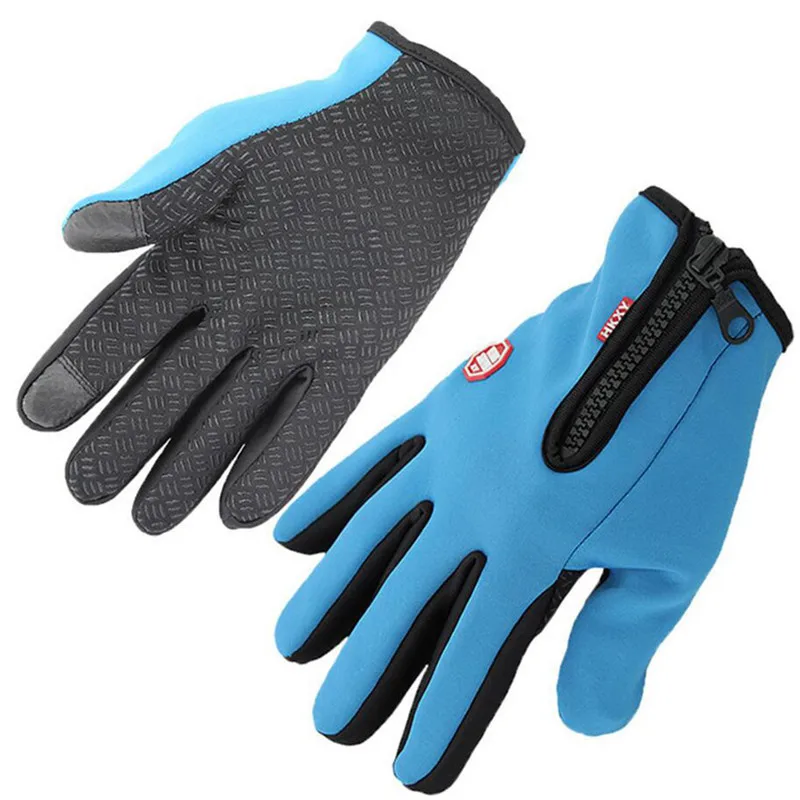 

2019 Winter Men Women Zipper Gloves Windstopers Gloves moto Anti Slip Windproof Thermal Warm Touchscreen Breathable motorcycle