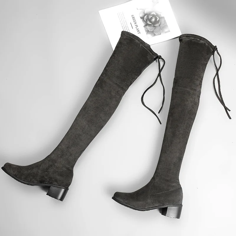 Élastique Grey dark Femmes Lane Chaussures D'hiver Gray Velvet Single Long Automne khaki Cashmere Velvet Black Hiver khaki Dans Mince Nouveau Single Overknee black Bottes Augmentation deep q1BEf1wP