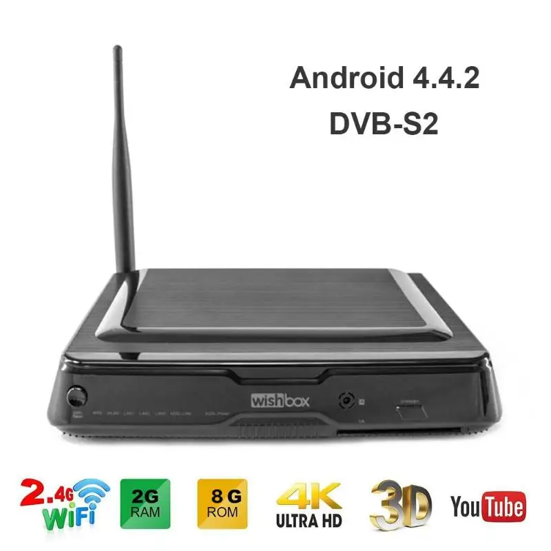 

ALLOYSEED Wishbox Android Smart TV Box DVB-S2 Decoder Amlogic S812 Quad Core 2GB 8GB Set Top Box 3D 4K WiFi H.265 Media Player