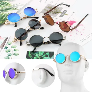 

LEEPEE Motorcycle Glasses Round Retro Sunglasses Moto Goggles Steampunk Protective Gears Motorcycle Accessories