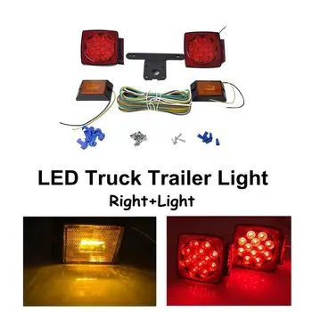 

12V Taillights Set Trailer Truck Caravan LED Taillight Tail Rear Light Turn Signal Brake Stop Lamp 6LED Number Plate Light Boat