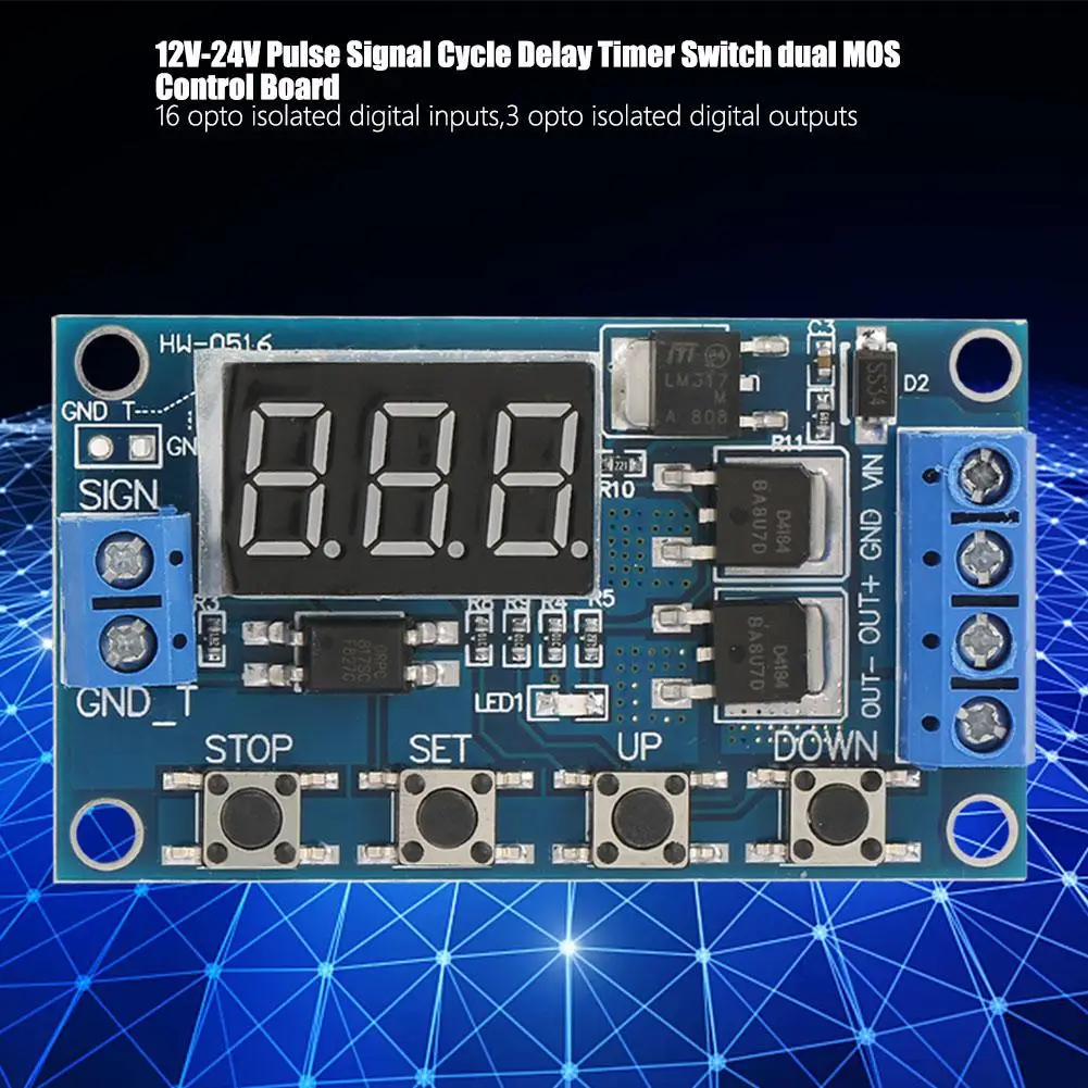 12V 24V импульсный сигнал таймер задержки цикла переключатель двойной МОП