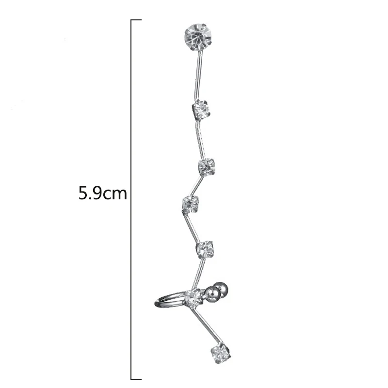 Мода 1 шт серебро, золото, хрусталь пирсинг для манжет Клипсы Серьги Шарм ювелирные изделия bijoux Букле д 'ореиль уха клип для женщин