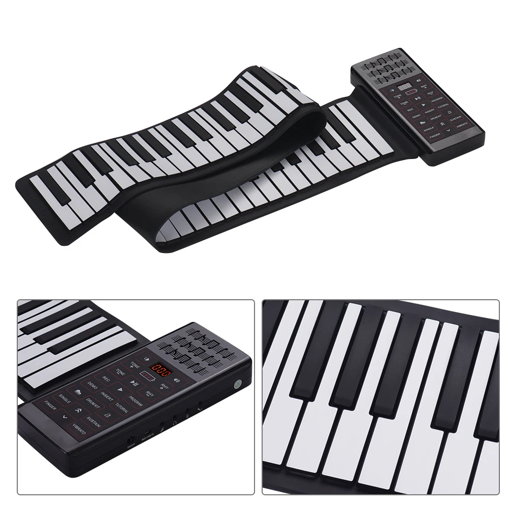 88 клавиш электрическое пианино рулонное пианино многофункциональная цифровая пианино клавиатура Встроенный динамик перезаряжаемая батарея BT функция