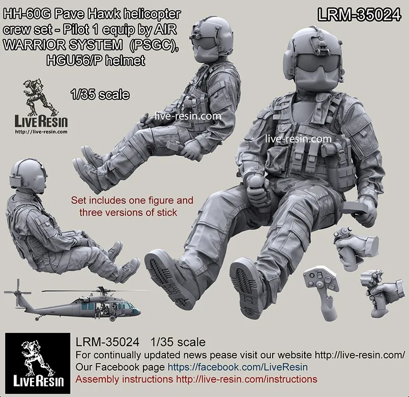 Tripulação e Arma Conjunto sem Pintura e sem Montagem Resina Modelo Kit Soldados Helicóptero um Frete Grátis 1 - 35 19 Kits de modelo de construção