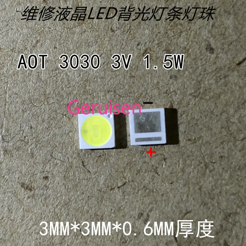 500PCS AOT Backlight High Power LED 1.5W 3V 3030 94LM Cool white LCD for TV Application EMC 3030C-W3C3 aot | Лампы и освещение