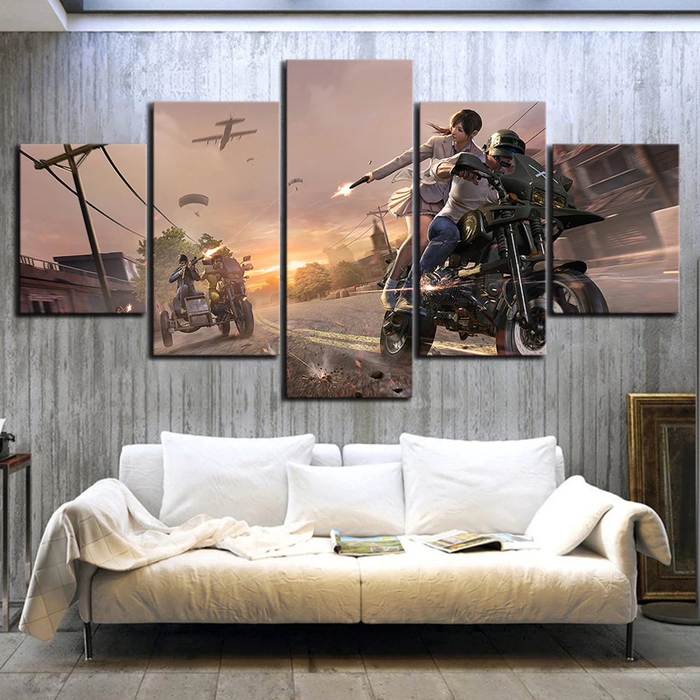 

5 Piece Pubg Stimulate The Battlefield Video Game Poster Wall Pictures for Home Decor Poster Artwork Wall Decor Canvas Wholesale