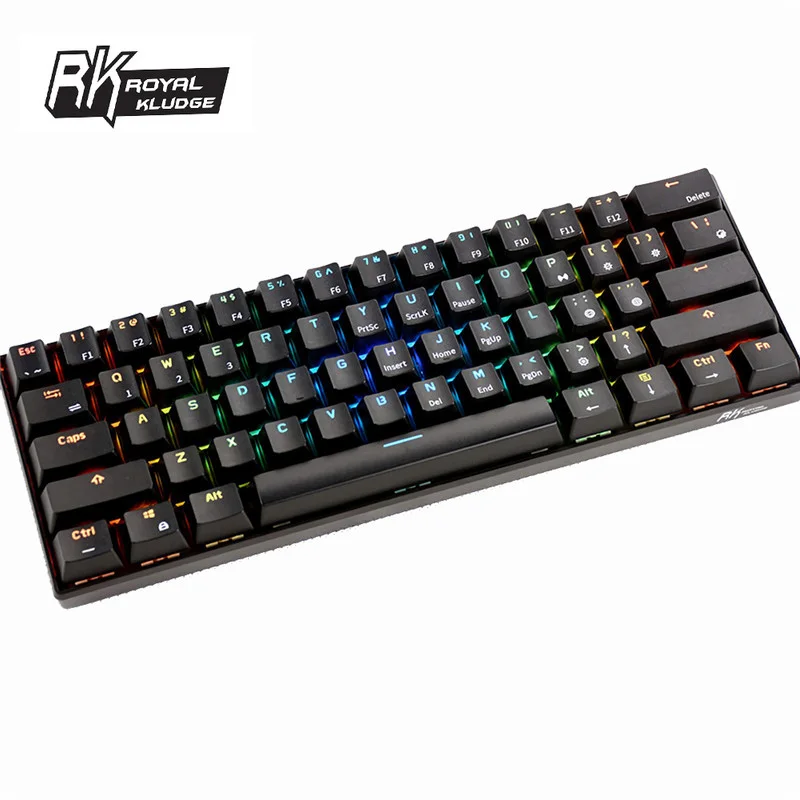 

Ergonomic Keyboard Royal Kludge RK61 Bluetooth Wired Dual Mode 60%RGB Light Mechanical Gaming Keyboardfor Laptop Tablet