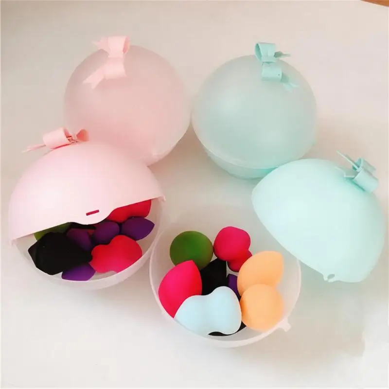 

Cute Large Makeup Puff Storage Box Bowl Shape Cosmetic Sponge Container Organizer Box Holder Candy Color Desktop Makeup Storage
