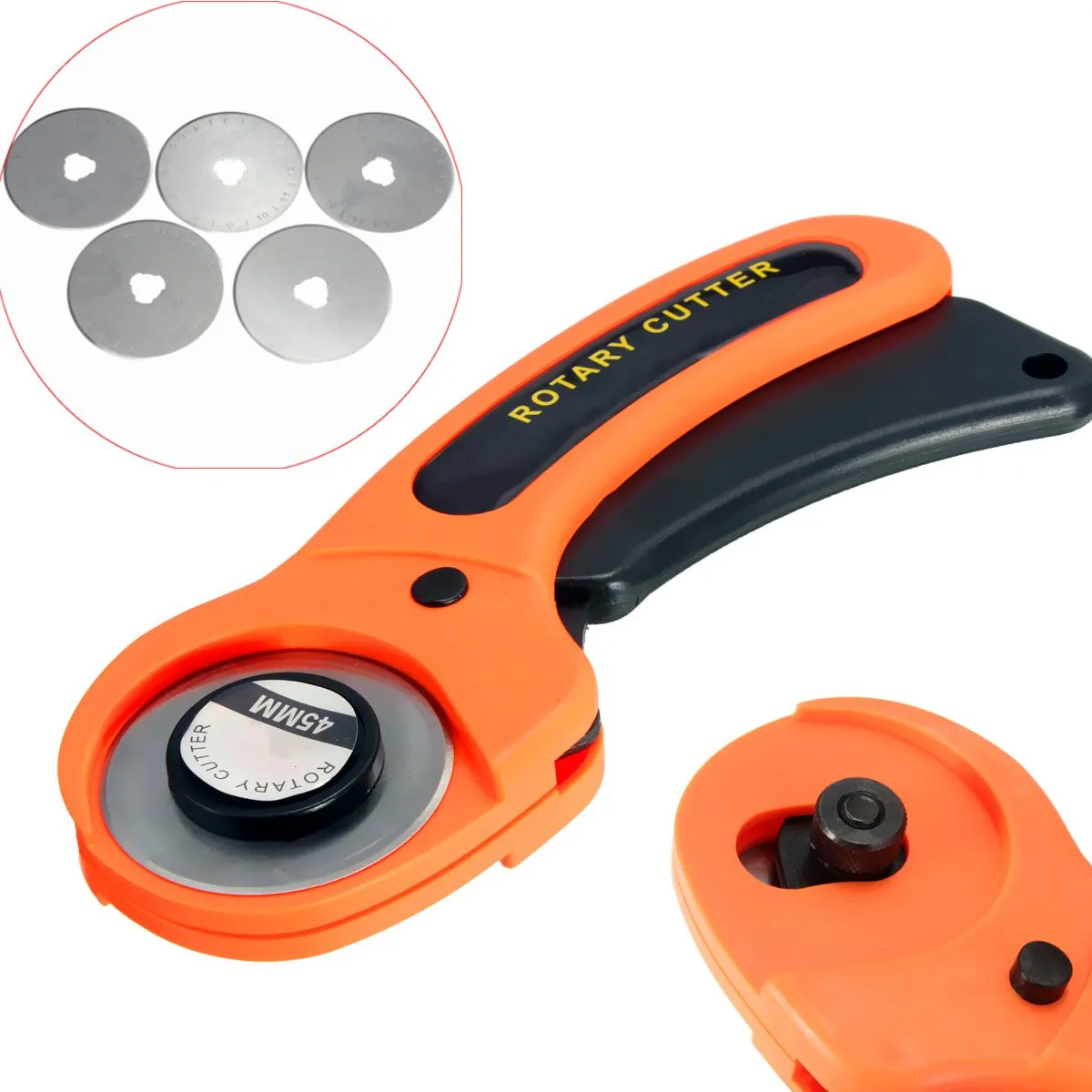 

45mm Rotary Cutter + 5PCS Cutting Blades for Fabric Cutter Circular Blade DIY Patchwork Craft Leather Sewing Quilting Cutting