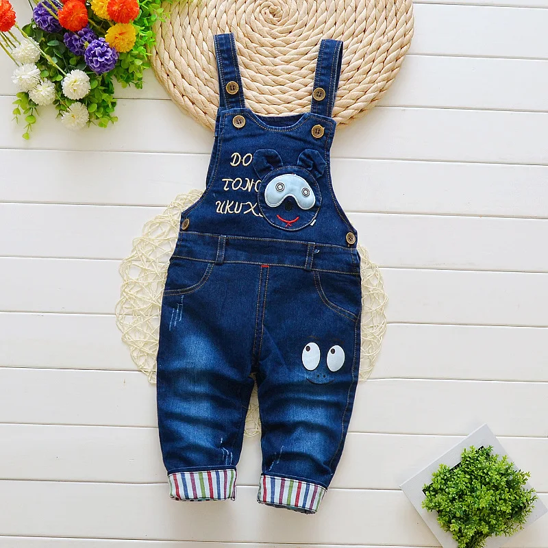 

Baby Boys Girls Denim Overalls 2018 Autumn Children Jeans Jumpsuit Kids Clothes Toddler Pants Rompers Salopette Fille Dungarees