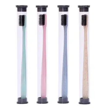 

1pc Portable Kids Adult Toothbrush Natural Bamboo Charcoal Travel Toothbrushes Dental Care Wheat Stalk Teethbrush