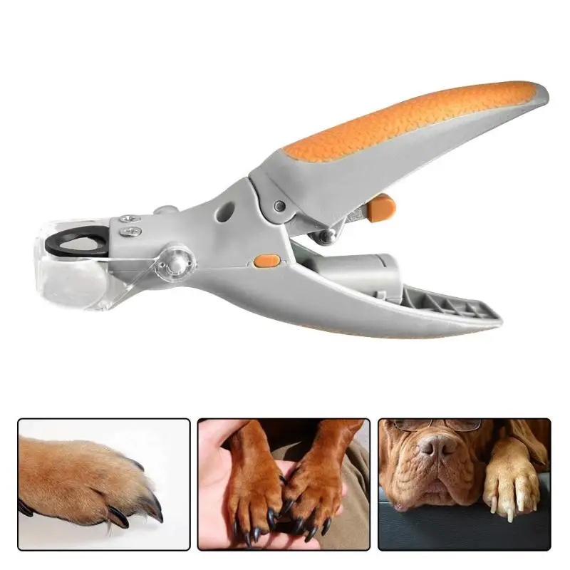 Pet Nail Clippers with LED Light Dog Cat Claw Grinder Scissors Toe