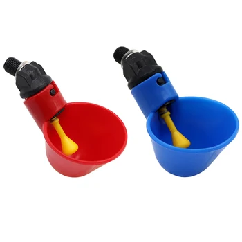 

10 Pcs Chicken Bird Quail Waterer Cups Automatic Quail Chicken Drinking Plastic Chicken Fowl Drinker Cups Breeding equipment