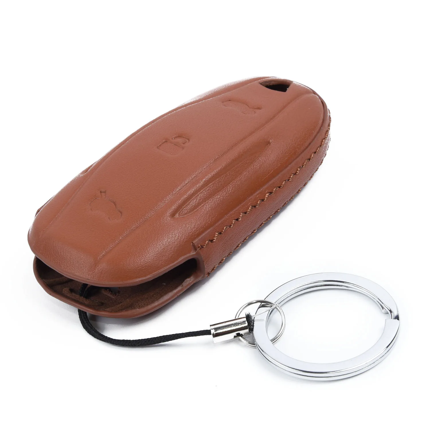 Кожаный Интеллектуальный Автомобильный ключ дистанционного управления Fob чехол держатель Чехол Органайзер Брелок чехол для ключей для Tesla модель X чехол для ключей