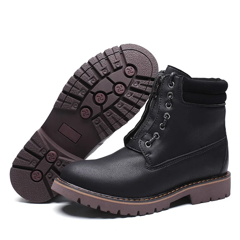 Mens Lx5 brown Primavera Ar De Sólida Sapatos Couro Trabalho Homens Livre Martin Grande Boots Botas Genuíno E Dos Ankle green Cor Outono Tamanho Ao Black T1xwfTqgr