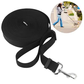 

15m /50ft Long Nylon Pet Dog Cat Puppy Tracking Training Obedience Lead Leash (Black)