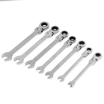 

7Pcs Ratchet Combination Wrench Set High Torque Spanner Set Hardware Kit Universal Wrench Tool Car Repair Tools