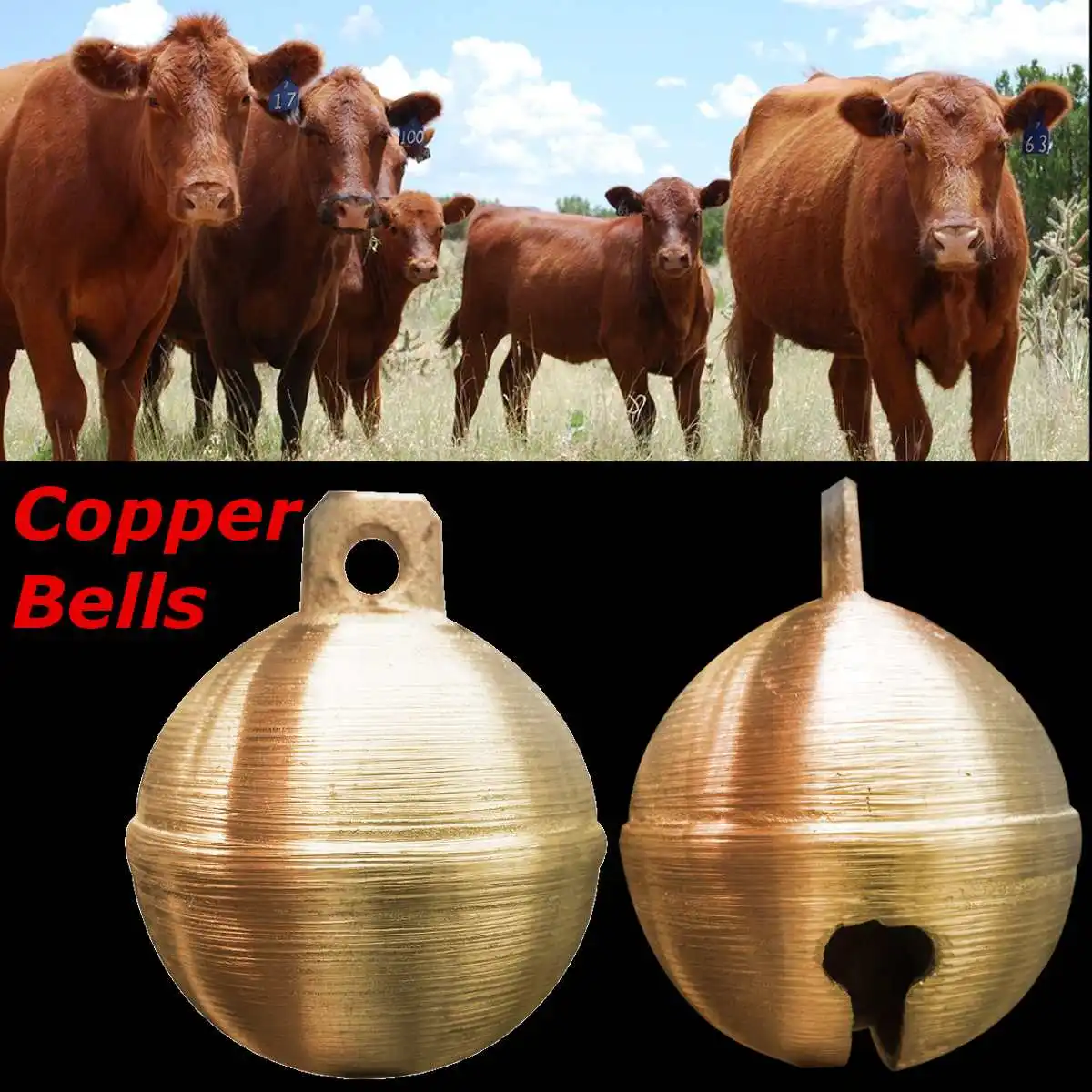 

Cow Sheep Horse Copper Bells Grazing Bells Upgraded Livestock Animal Husbandry Brass Bell Cow Copper Bell Sound Loud