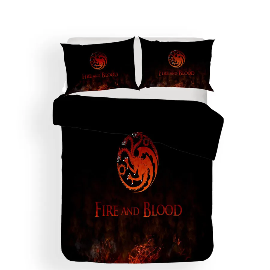 HELENGILI 3D طقم سرير لعبة من عروش طباعة حاف مجموعة غطاء Bedcloth مع المخدة طقم سرير المنسوجات المنزلية #حصلت-71