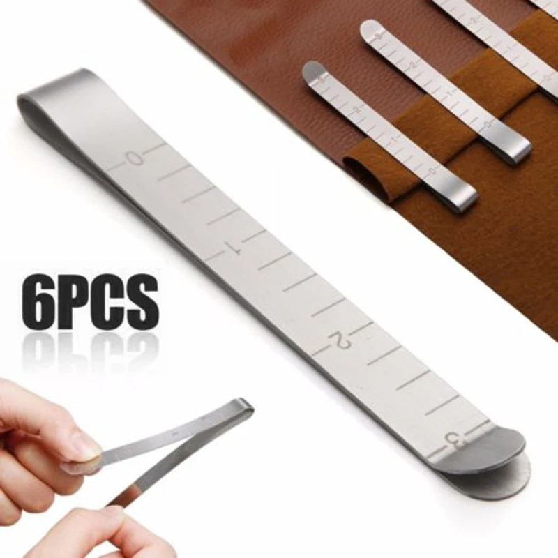 

6pcs Metal Sewing Crimping Clips Hemming Clamps Measurement Ruler Machine Work Hand Sewing Ruler Measurement