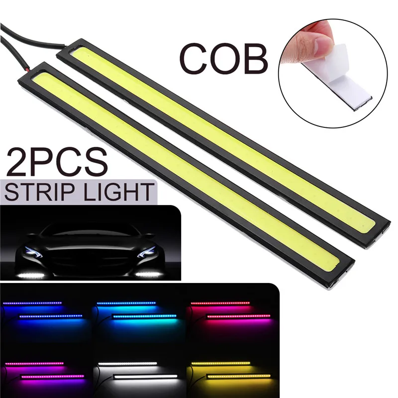 

2 Pcs Car LED Strips Daytime Running lights 17cm DRL For Auto Trucks ultra-thin Driving Fog lamp Super Bright 12V 6W