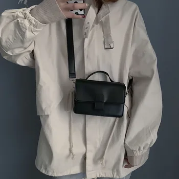

Retro Oil Skin Small Square Bag Fashion New Handbag Shoulder Bag Messenger Bag Simple Trend Wild Handbag