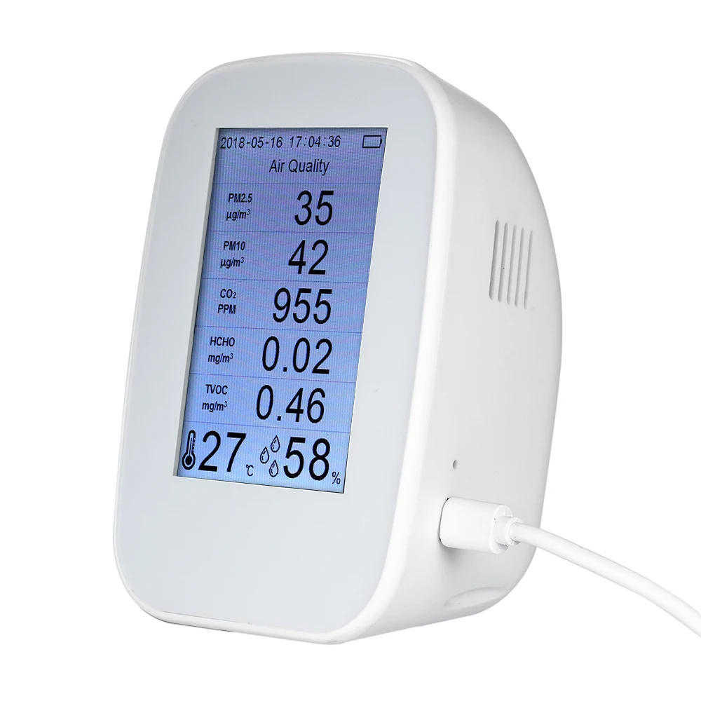 

Air Quality Detector Indoor/Outdoor Digital PM2.5 Formaldehyde Gas Monitor LCD HCHO&TVOC Tester Instrument Meter Air Analyzers