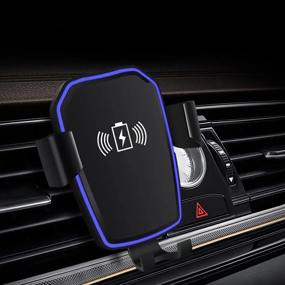 2019 New Qi Wireless Charger Car Phone Mount Holder Bracket  Universal Auto Phone Accessories For iPhone XR XS For Samsung S9+