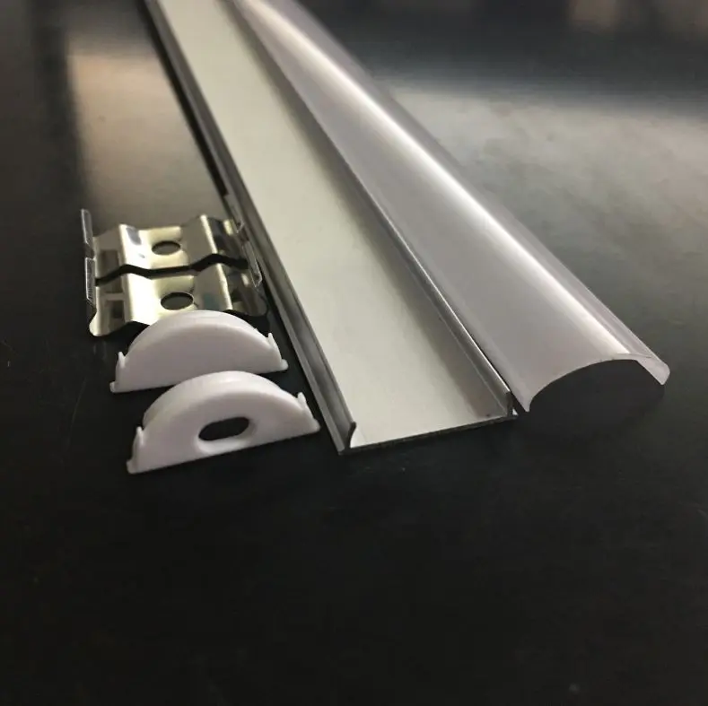 

Free Shipping New Design HOT Selling 70M/LOT 2m/pcs Flexible aluminium profile with cover and end caps for led Strips