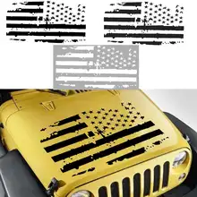 Decalque de Vinil Adesivo de carro Americano Da Bandeira DOS EUA Capa Apagão Para Jeep/Wrangler JK TJ YJ