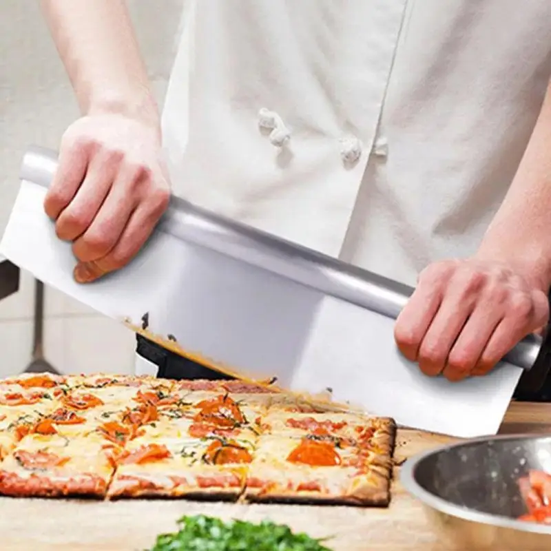 Stainless Steel Pizza Cutter Home Canteen Kitchen Party Pastry Rocker Blade Rocking Pizza Cutter Kitchen Accessories